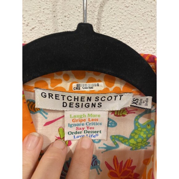 Gretchen Scott Designs Shirt Womens XS Floral Button Up Fun Print Blouse Top - Picture 2 of 4